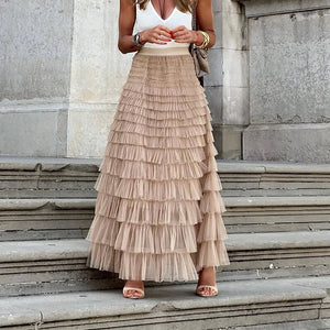 ASTRID | ELEGANT RUFFLE MAXI SKIRT