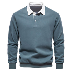 SANTIAGO™ | MEN'S CASUAL AUTUMN SWEATSHIRT WITH LONG SLEEVES AND LAPELS